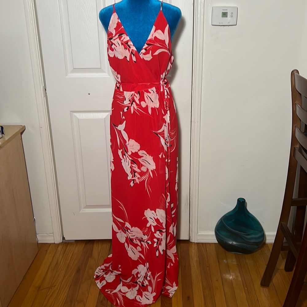 Yumi Kim Red and White Floral Maxi Dress